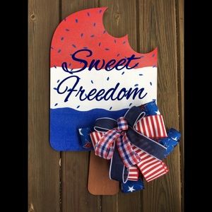 Handmade Patriotic door hanger